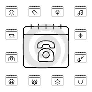 Calendar, mobile flat vector icon in calendar pack