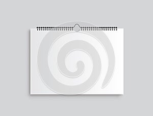 Calendar mockup. Calendar hangs on the wall. Front view - stock vector