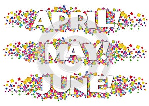 Calendar Months Newsletter Decorative April May June