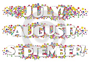 Calendar Months Newsletter Decorative July August September