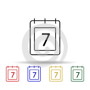 the calendar multi color style icon. Simple thin line, outline vector of web icons for ui and ux, website or mobile application