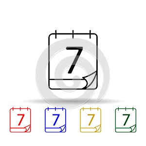 the calendar multi color style icon. Simple thin line, outline vector of web icons for ui and ux, website or mobile application