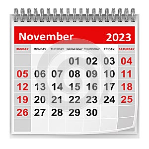 Calendar - November 2023