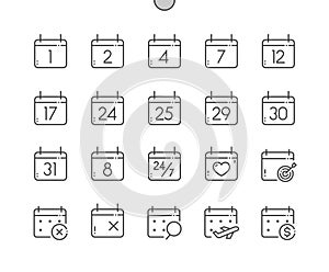 Calendar with numbers. Today, payday, search data, schedule.