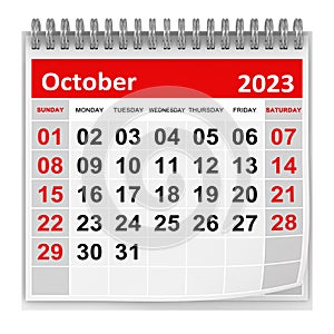 Calendar - October 2023