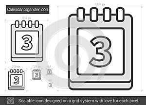 Calendar organizer line icon.
