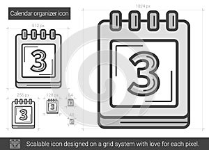 Calendar organizer line icon.