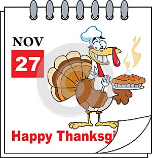 Calendar Page Turkey Chef