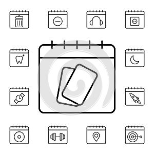 Calendar, photos flat vector icon in calendar pack