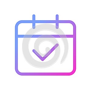 Calendar pixel perfect gradient linear ui icon