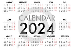 Calendar planner for 2024 Week Starts Monday