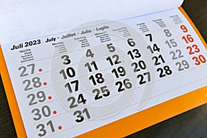 Calendar planner for the month july 2023