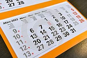 Calendar planner for the month march 2023