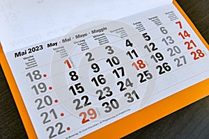 Calendar planner for the month may 2023