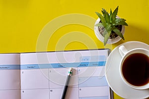 Calendar for Planner and organizer to plan and reminder daily appointment, meeting agenda, schedule, timetable and management of