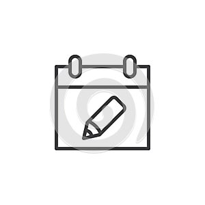 Calendar planning day outline icon