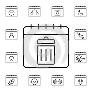 Calendar, recycling flat vector icon in calendar pack