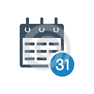 Calendar schedule timetable clock appointment date time planning icon vector illustration