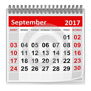 Calendar - September 2017