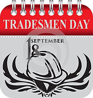 Calendar for september Tradesmen Day photo