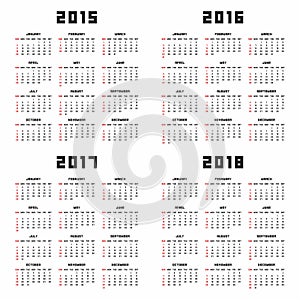 Calendario 2015 2016 2017 2018 