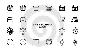 calendar set. time icons set. time and calendar icons set. flat time icons. flat calendar icons. flat icons set. calendar vector.