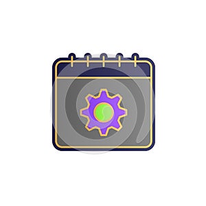 Calendar, setting color gradient vector icon