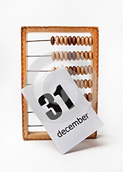 Calendar sheet with date December 31