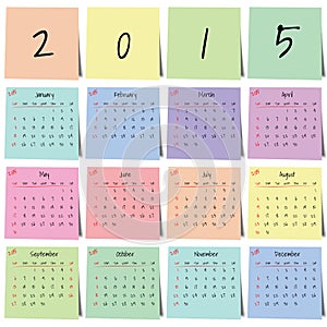 Calendar sticker 2015 vector