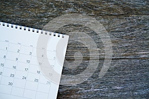 Calendar on the table, planning for business meeting or travel planning concept