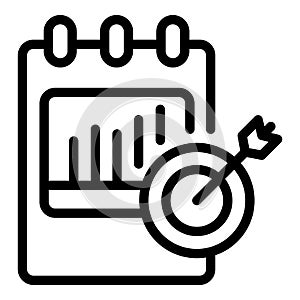 Calendar target credibility icon, outline style photo