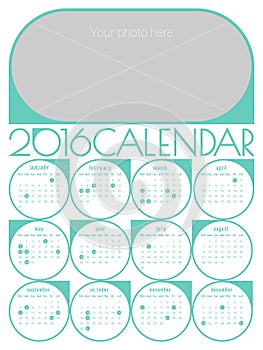 Calendar 2016 template