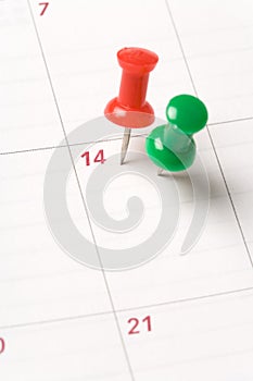 Calendar and Thumbtack