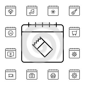 Calendar, ticket flat vector icon in calendar pack