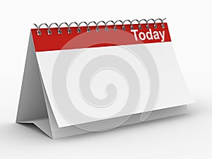 Calendar for today on white background photo