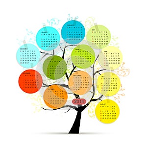 Calendar tree 2014 for your design