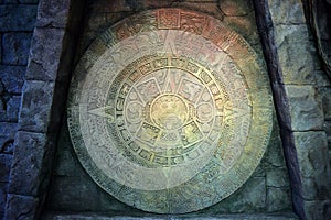 Calendar of the tribe Maya. Stone texture