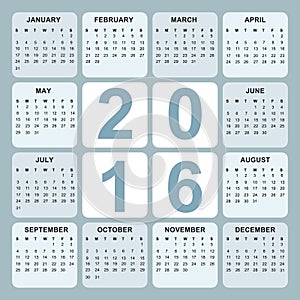 Calendar 2016