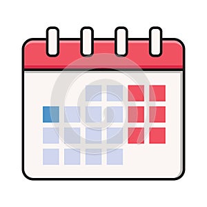 Calendar vector flat color icon