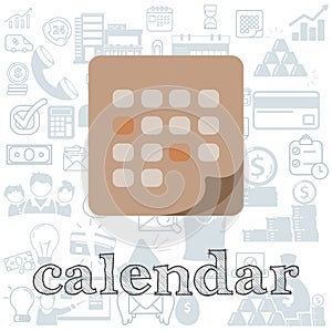 calendar flat illustration, calendar business vector illustration