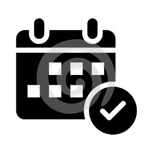 Calendar vector glyph flat icon