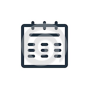 calendar vector icon. calendar editable stroke. calendar linear symbol for use on web and mobile apps, logo, print media. Thin