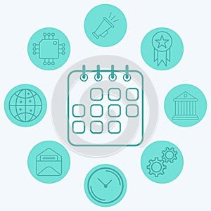 Calendar vector icon sign symbol