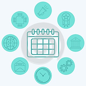 Calendar vector icon sign symbol