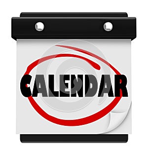 Calendar Word Schedule Planner Tear Pages Day Date