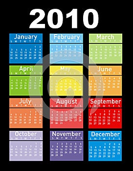 Calendar for year 2010