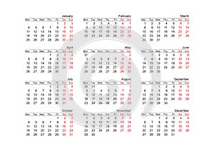 Calendar year 2010 (vector)