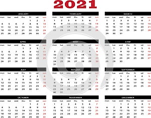 Calendar year 2021