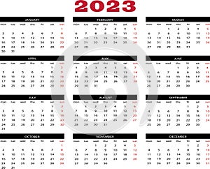 Calendar year 2023