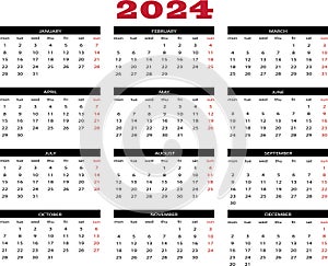 Calendar year 2024 photo